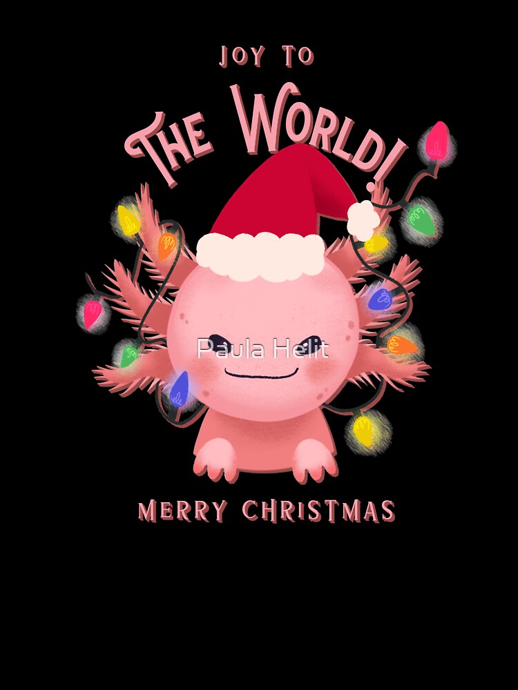 Cute Baby Animal Christmas Axolotl by Paula Helit