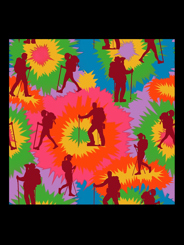 Hiking Colorful Tie Dye Vector Sport Pattern by VickyCloset