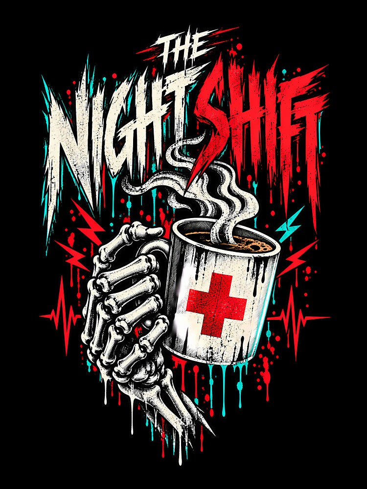 The Night Shift Nurse Coffee Grunge T-Shirt by TeeVex
