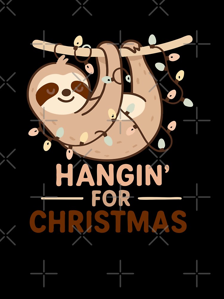 Hangin’ for Christmas | Cute Sloth Holiday Lights Funny Christmas Design by graphicnew