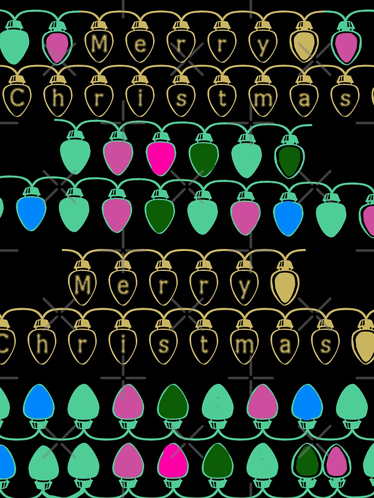 Merry Christmas / Christmas Lights Merry Christmas Lights Pattern - Colorful Holiday Festive Design by Victoria Rose