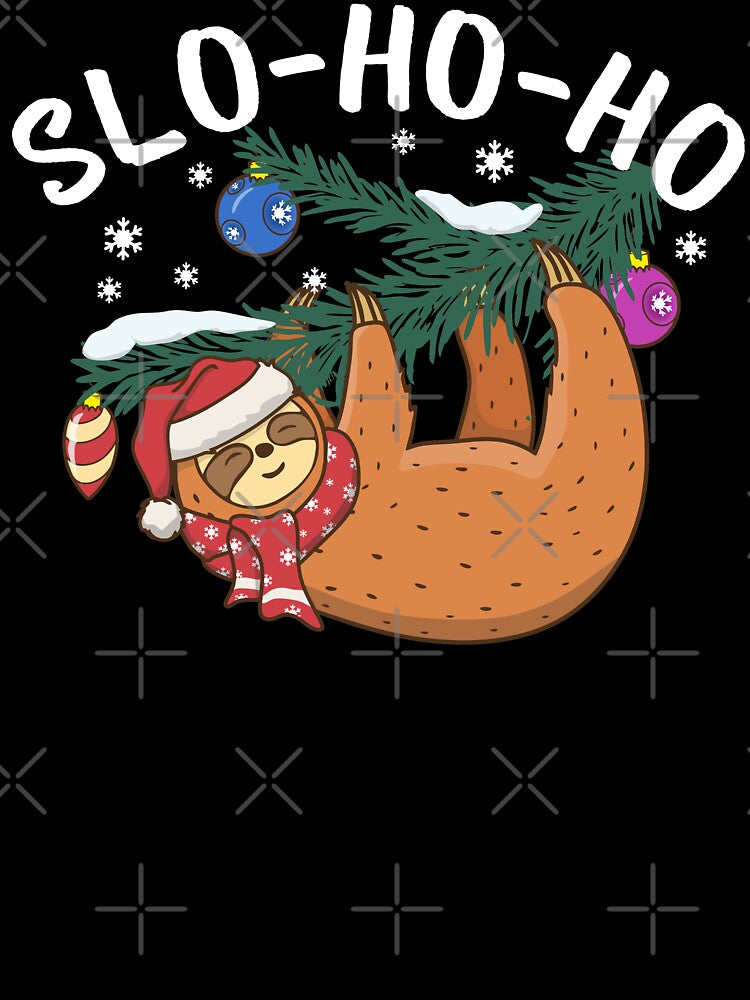 Slo Ho Ho Sloth Christmas Santa Cute and Funny Lazy Sloths Lover Xmas Gift by alenaz