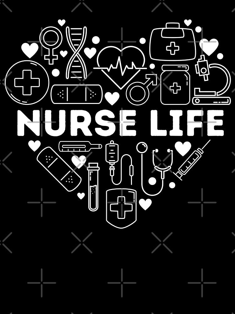 Nurse Life Heart Love Medical School Icons by DetourShirts