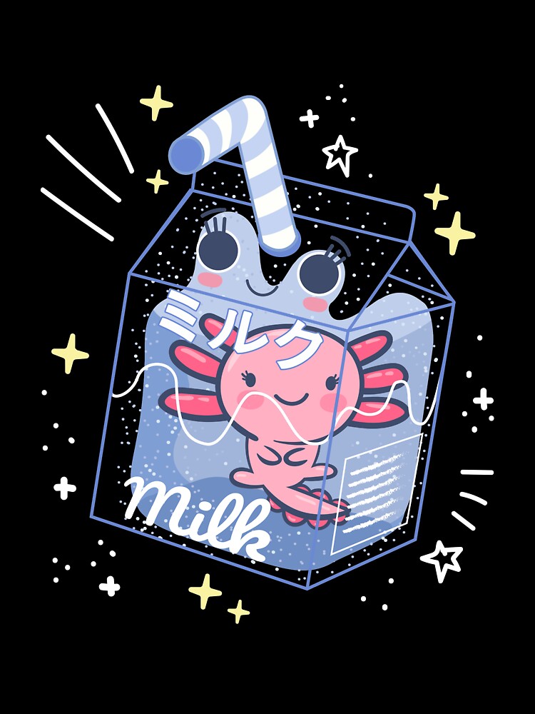 Kawaii Anime Axolotl Pastel Goth Strawberry Milk by OldDesigner