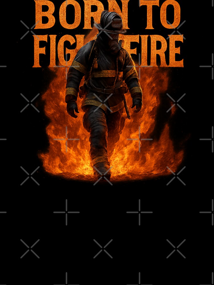 Born to Fight Fire - Heroic Firefighter in Flames by MKreative Studio