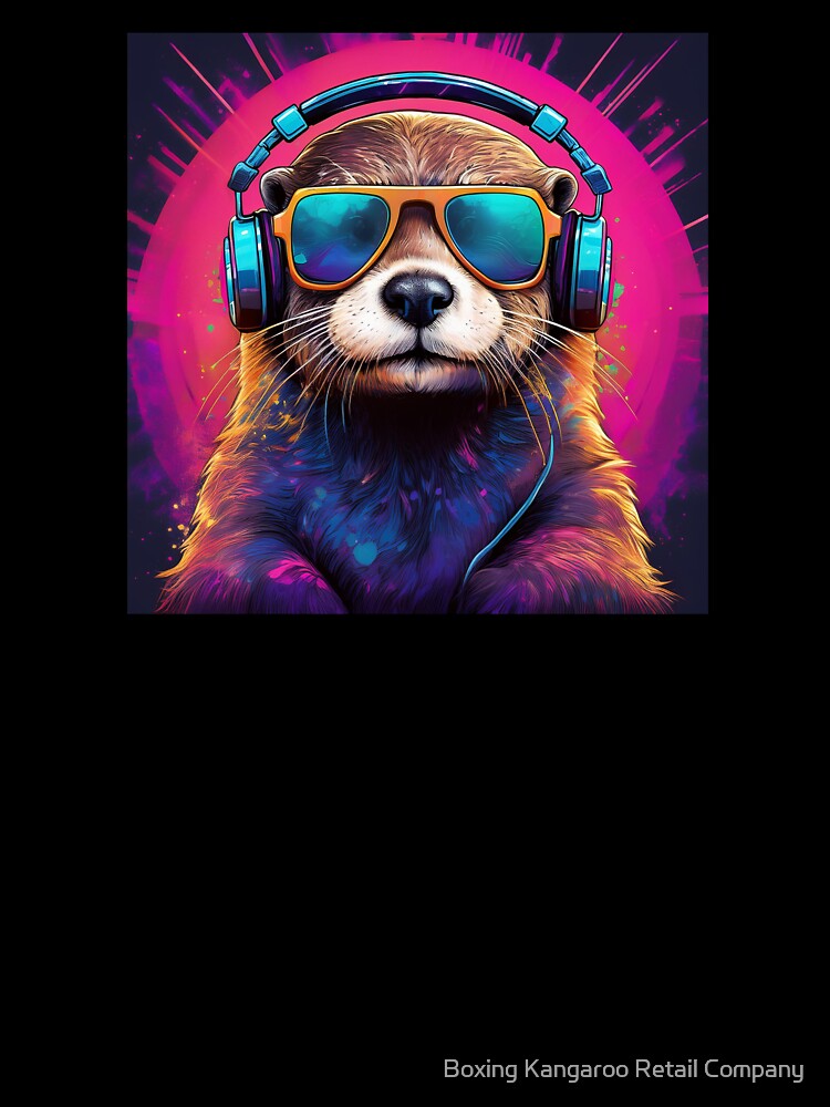 Otter in Headphones and Shades Synthwave by Boxing Kangaroo Retail Company