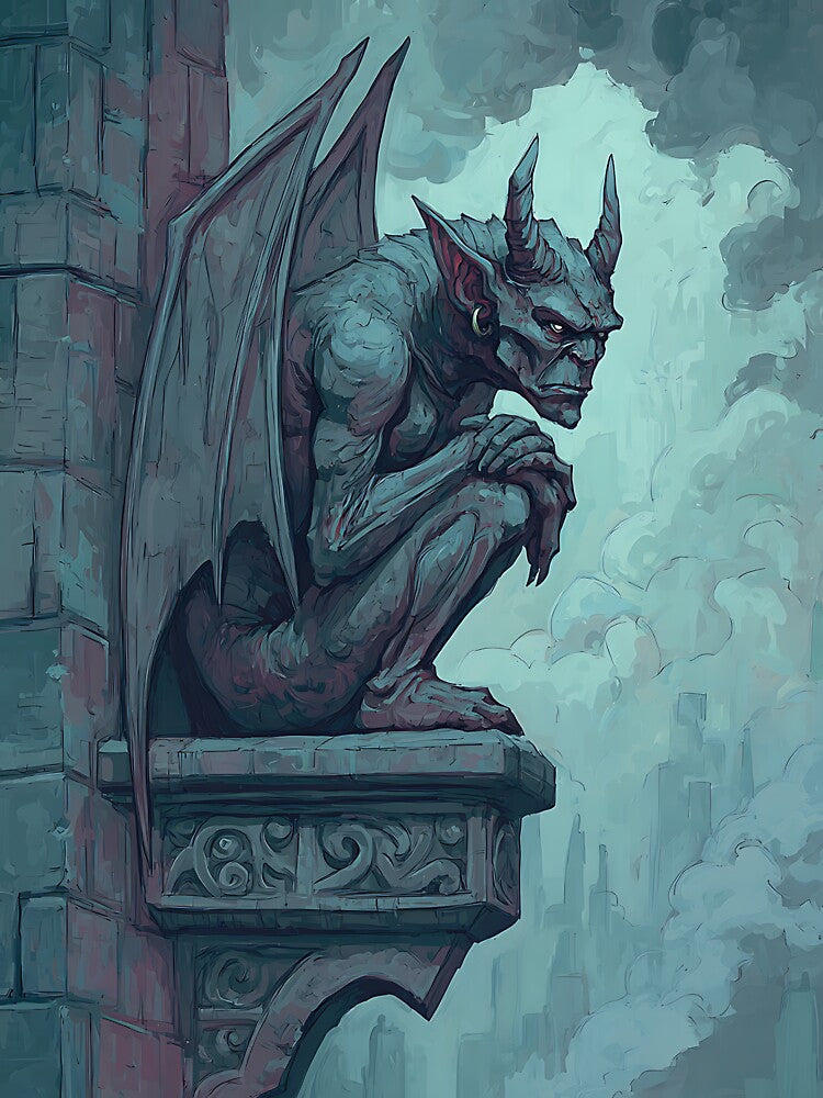 Brooding Dark Academia Gargoyle by bapupa