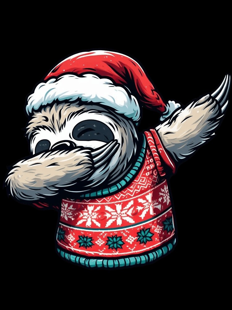Dabbing Sloth with Santa Hat by HeadTurningArt