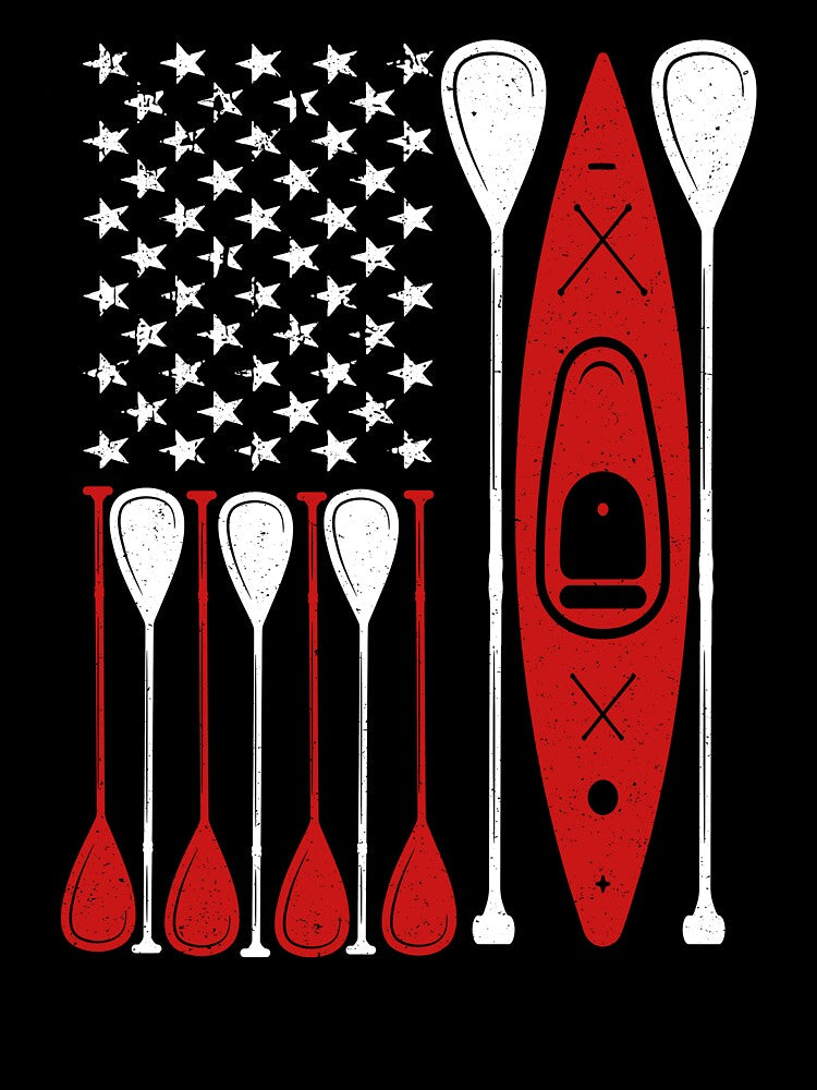 Kayak US Flag Tshirt by SunsetGloww