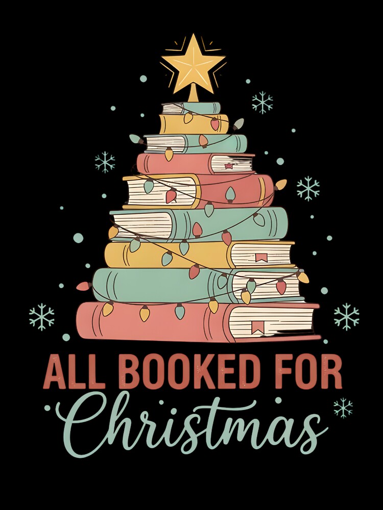 All Booked for Christmas Book Lovers Xmas Tree Lights Christmas by ArtTee-Folie0