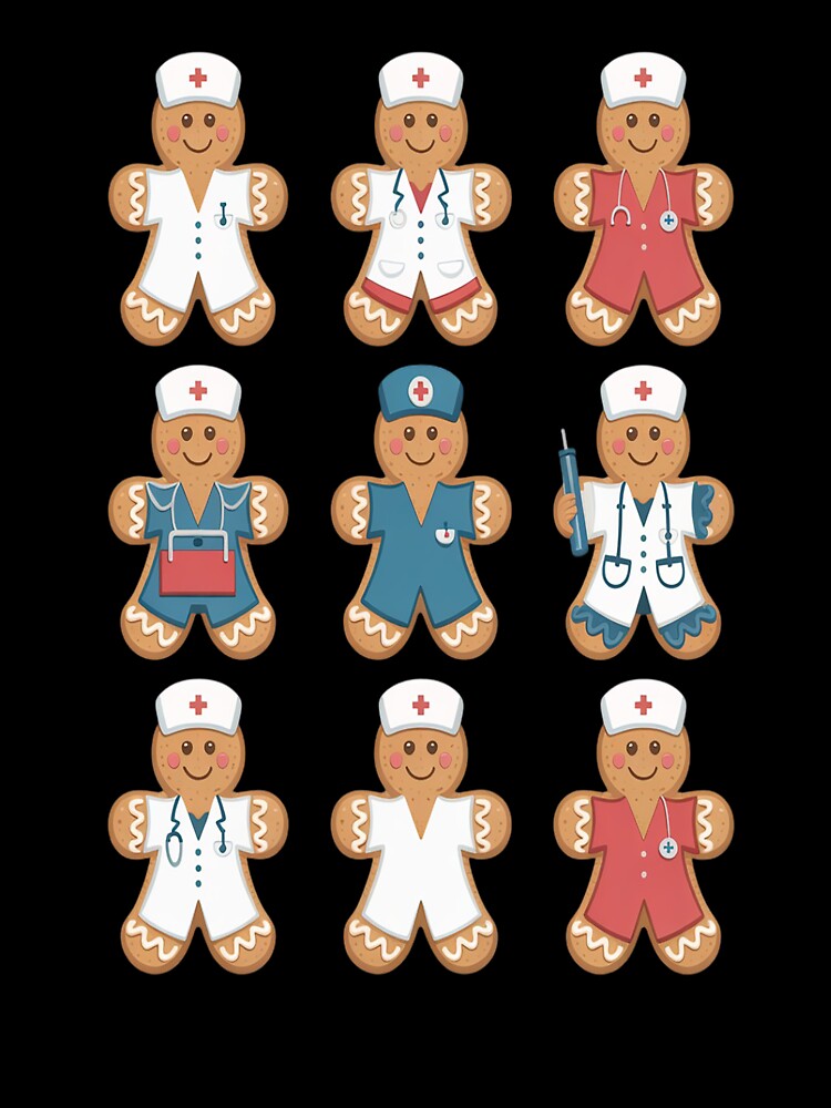 Nurse Gingerbread Christmas Xmas Cute Nurses Holiday by SIGORDESIGN