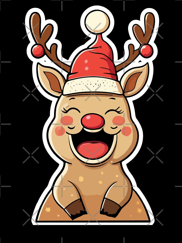 Jolly Chuckles Santa's Lil' Deerling Kawaii Reindeer by CreativeNewDawn