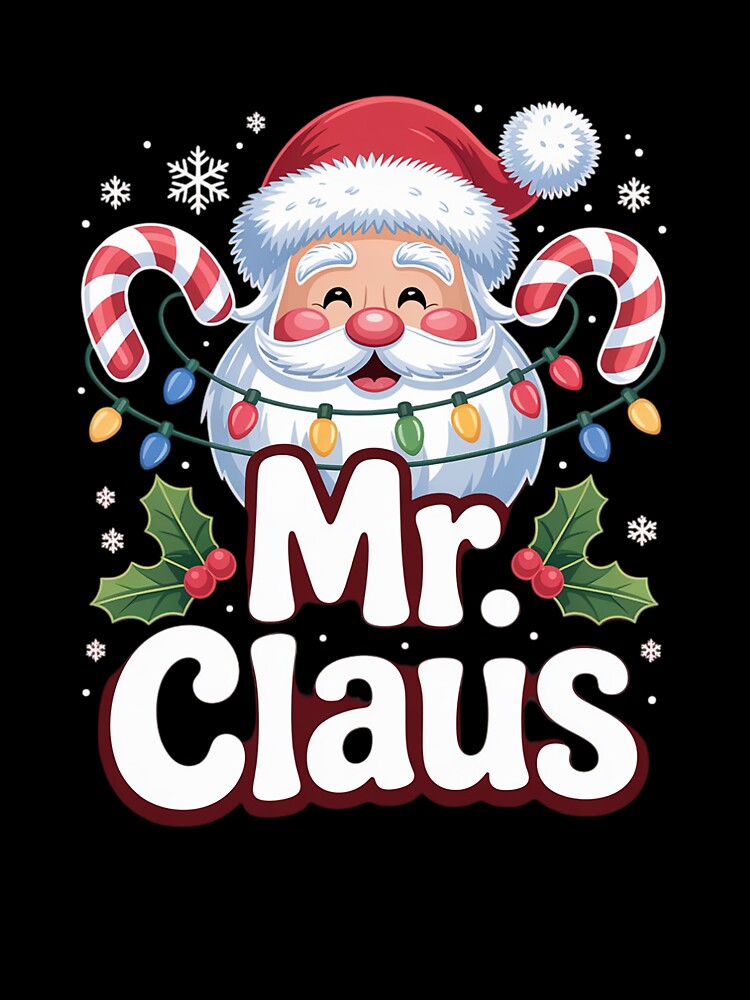 Mr and Mrs Claus Couples Matching Christmas Pajamas Santa by VasilisLamArt
