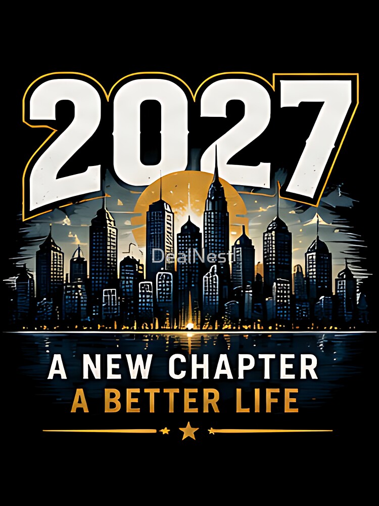 2027 A New Chapter A Better Life T-Shirt | Motivational New Year City Skyline Graphic Tee by DealNest