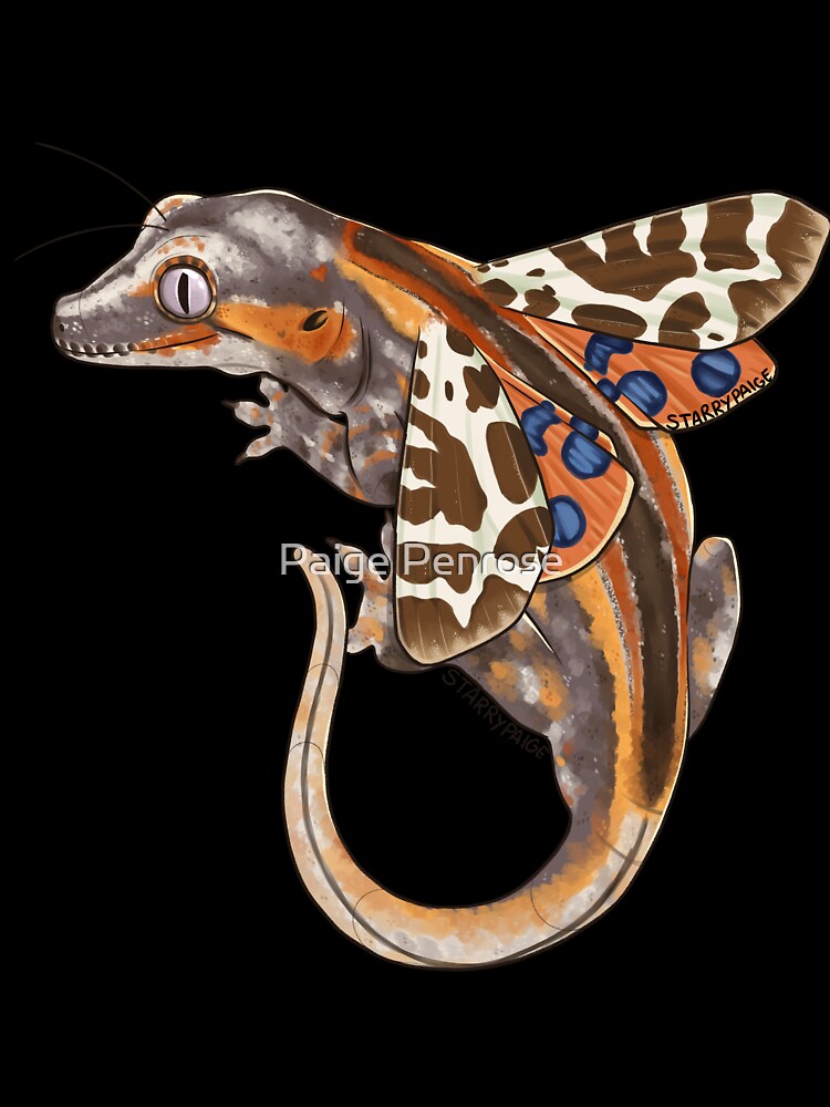 Fairy Gargoyle Gecko with Garden Moth Wings by Paige Penrose