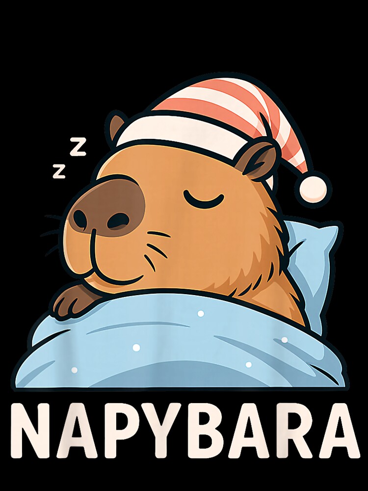 Sleeping Capybara Napybara Sleepshirt Pajamas Art for Men Women Kids , Capybara Gift Lover by DZIRI NAJAT
