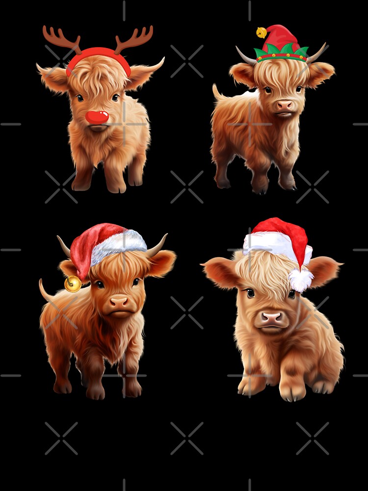 Cute Christmas Baby Highland Cows by TheAnimalZ00
