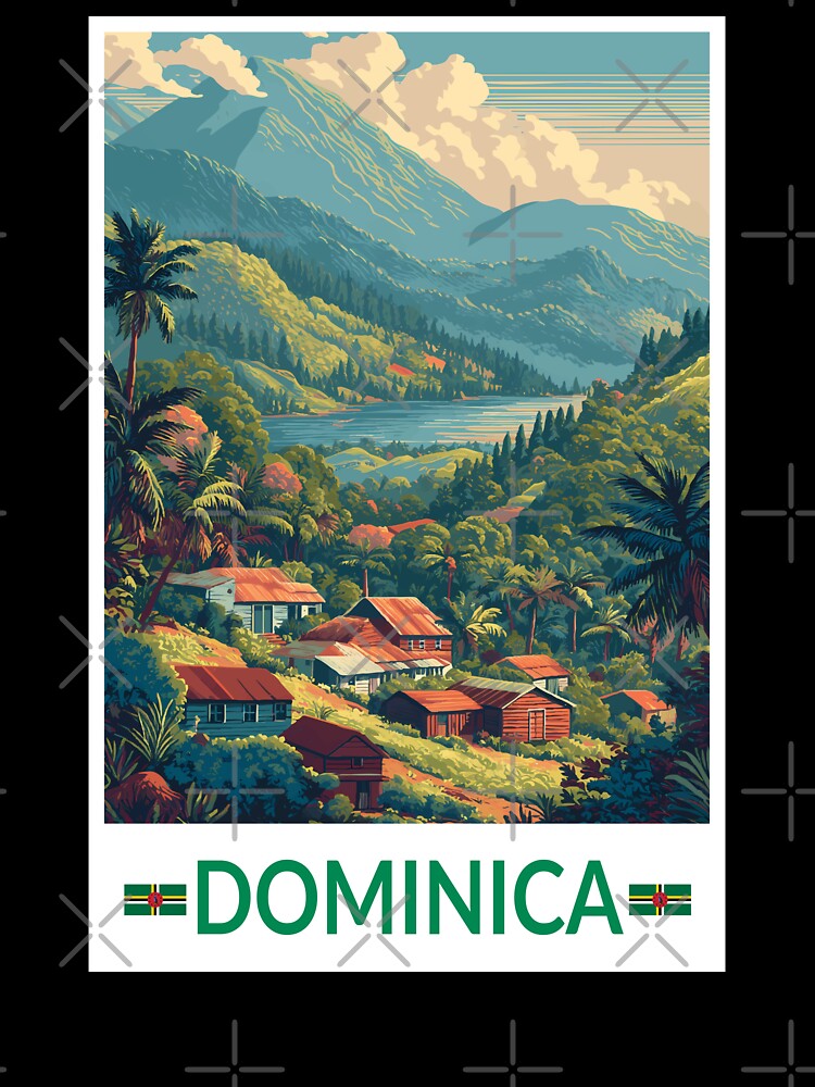 Dominica Travel Art Vintage by KrisSidDesigns