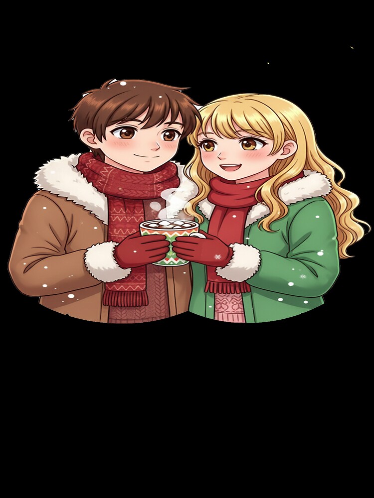 Anime couple in cozy winter outfits by KLSproduct