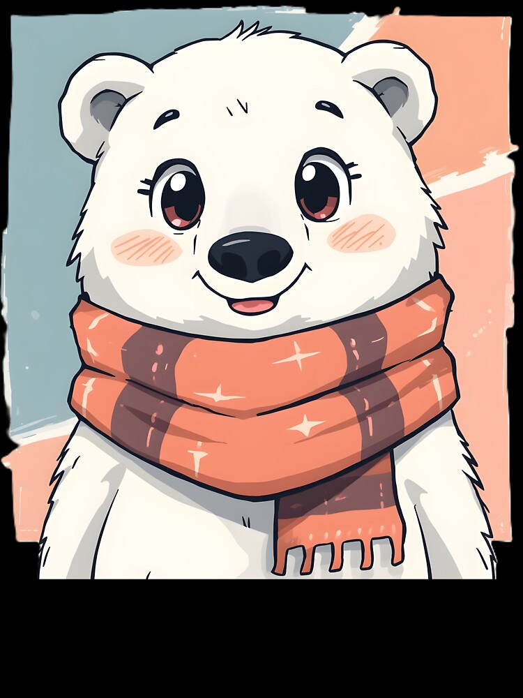 Cute Kawaii Polar Bear Sticker | Adorable Winter Polar Bear Cartoon Illustration by dreamz-world