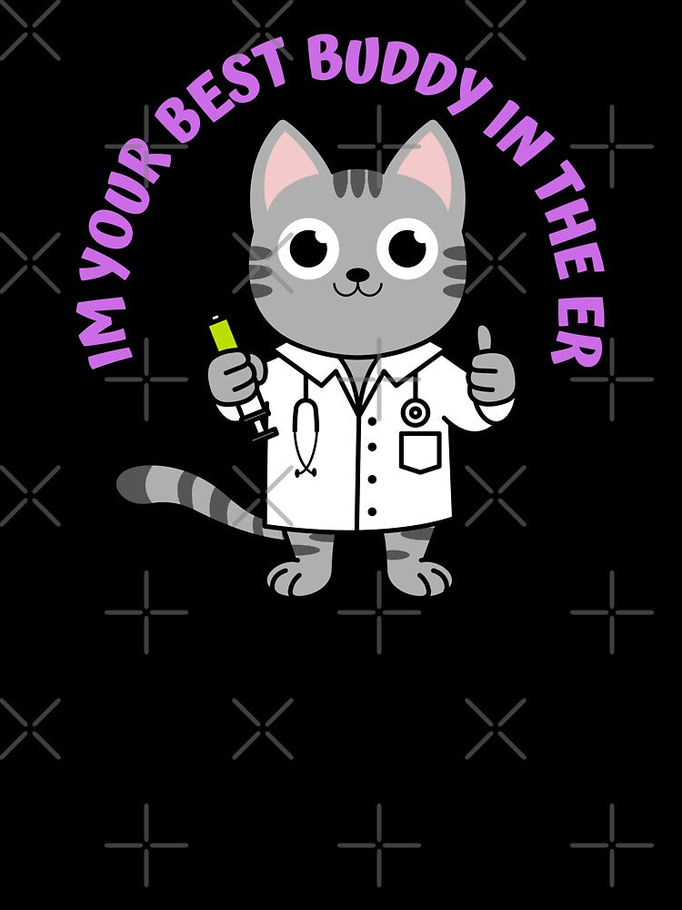 Cat Nurse-Cat doctor sticker-Youre best buddy in the ER by medoutfits