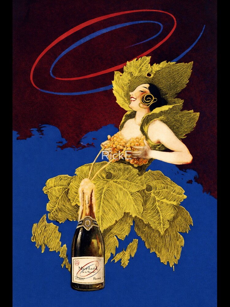 Champagne Poster Art Deco Woman Vintage Collectors by RickE