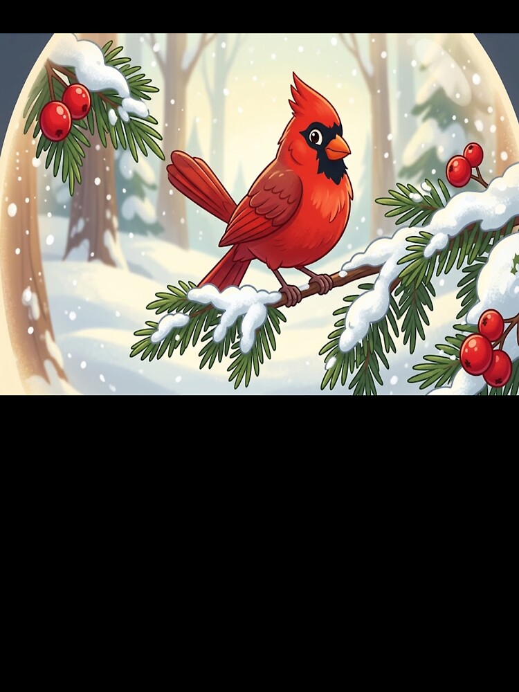 cardinal in a winter wonderland by GAWPAWshop