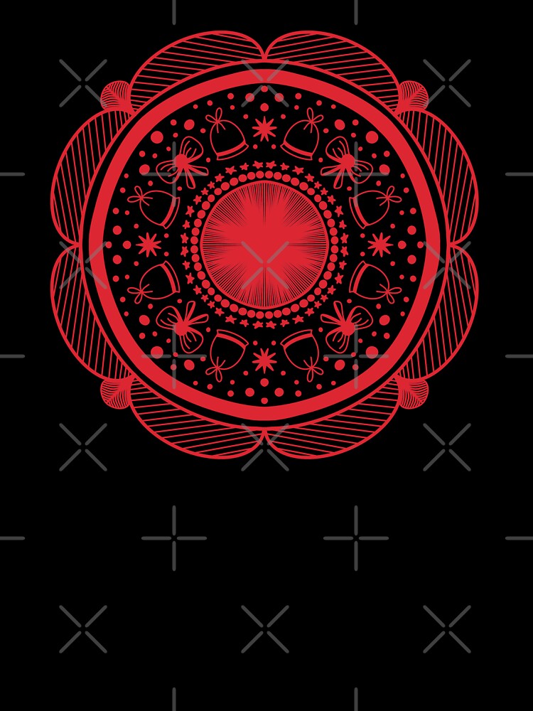 Red Holiday Abstract Mandala Design by mavagraphics