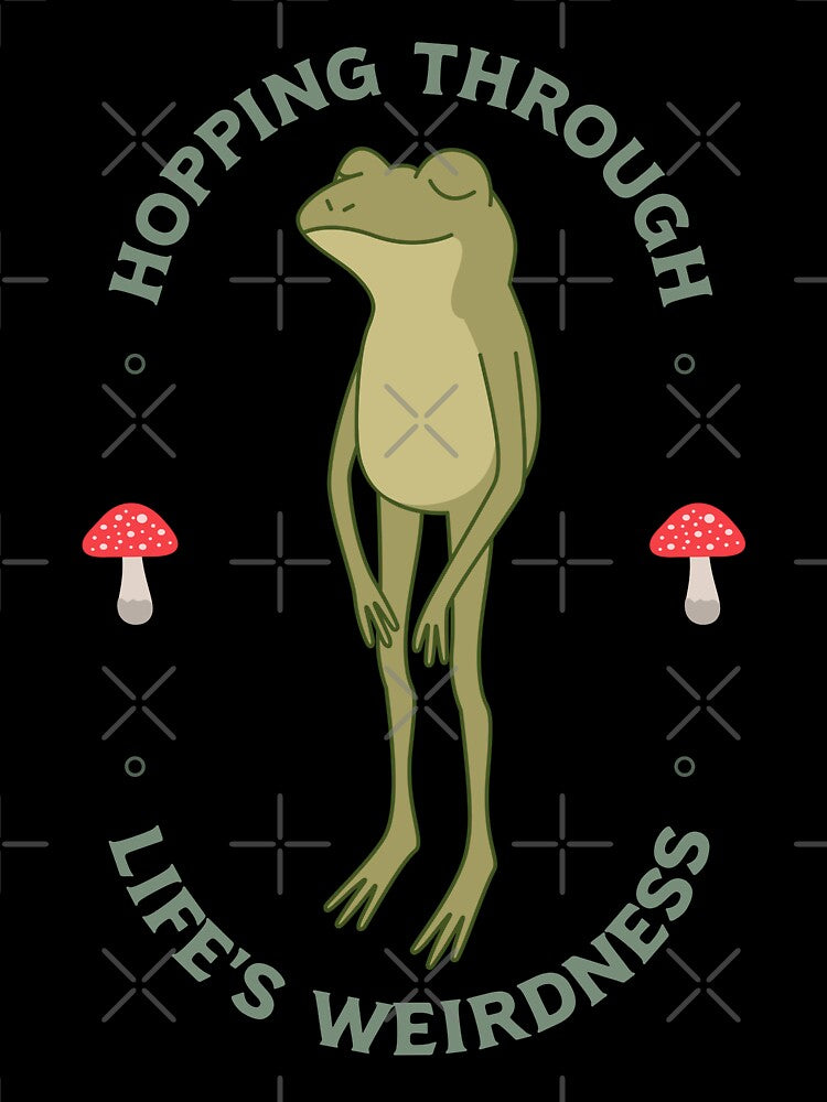 Hopping Through Life's Weirdness Cute Frog Illustration by Fafalume