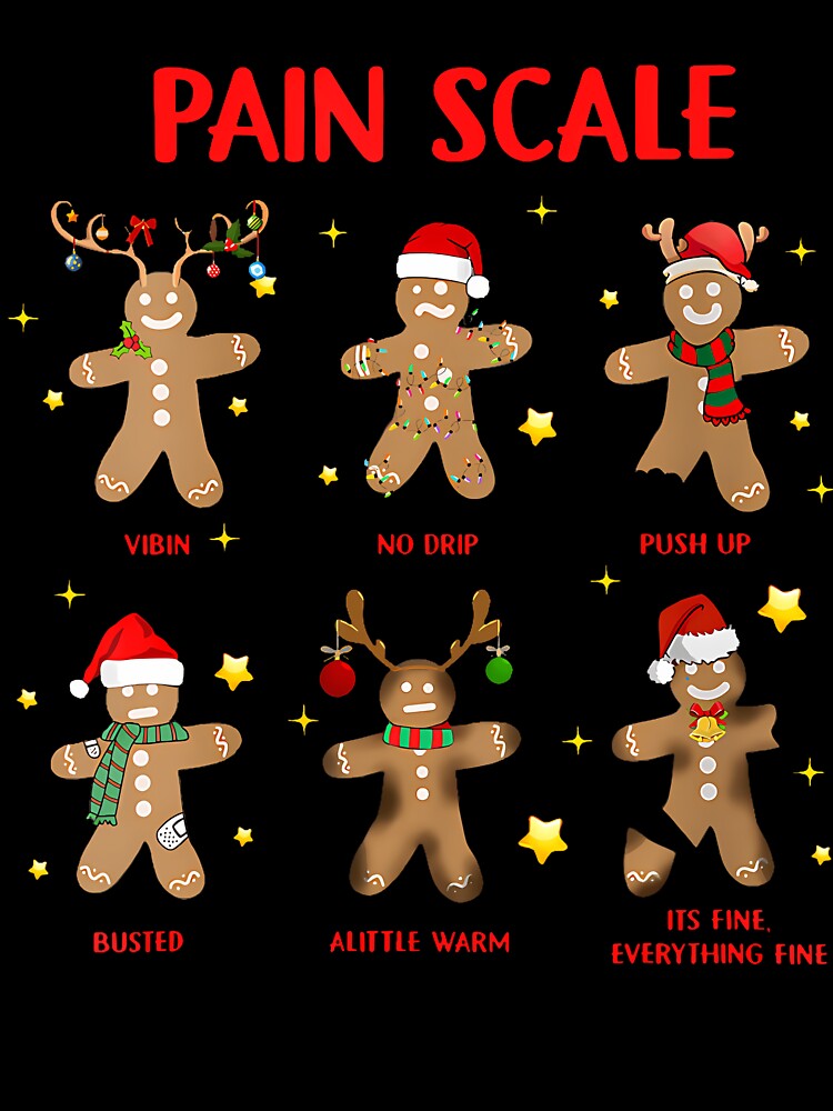 Retro Funny Pain Scale Gingerbread Nurse Christmas Nursing by RuthSheila