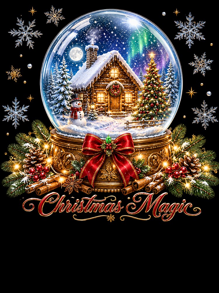 Christmas Magic Winter Cabin Snow Globe by DYAFLK