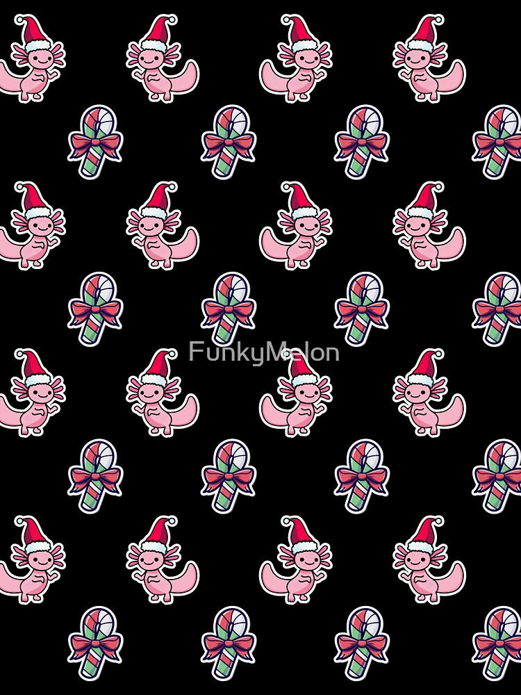 Christmas axolotl pattern by FunkyMelon