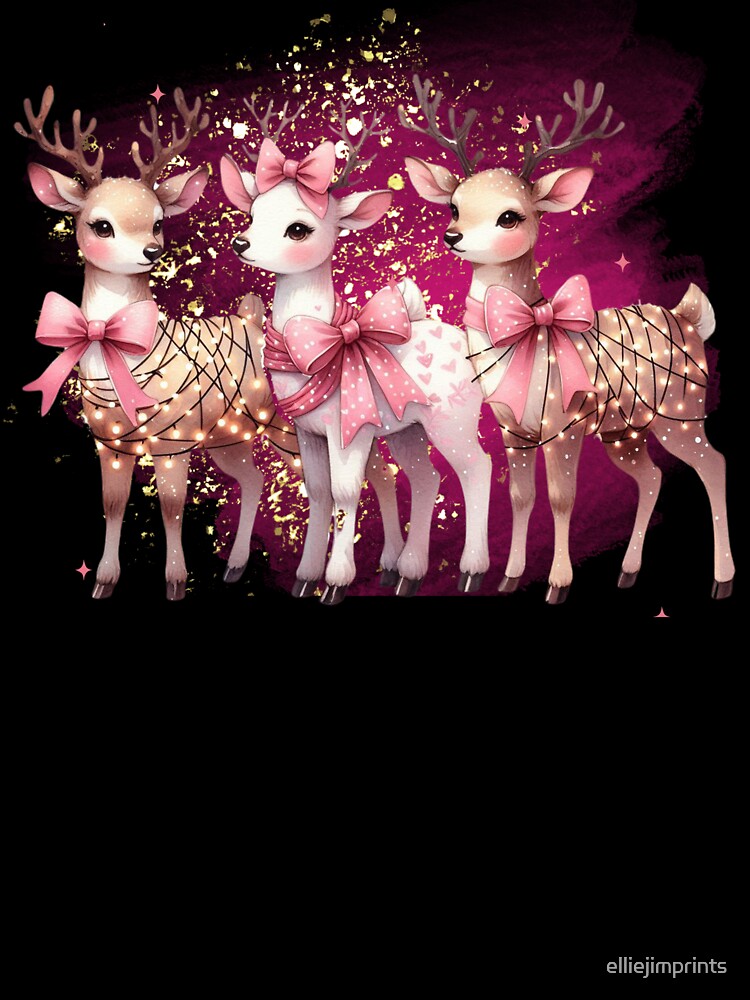 Pretty in Pink Christmas T-shirt Merry Christmas by elliejimprints