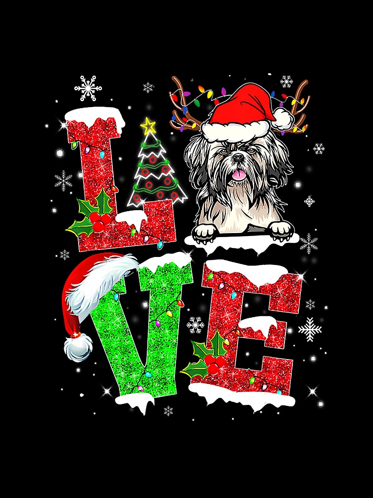 Shih Tzu Dog Reindeer Santa Christmas by deanba81741