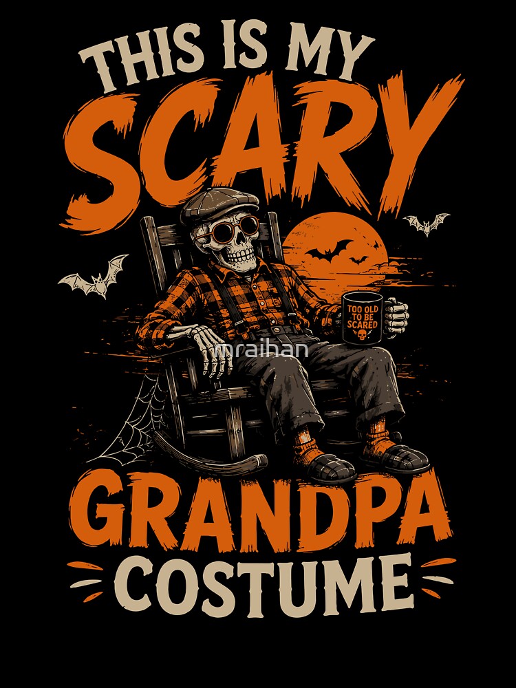 Scary Grandpa Costume Halloween Skeleton Grandpa Funny Halloween Design by mraihan