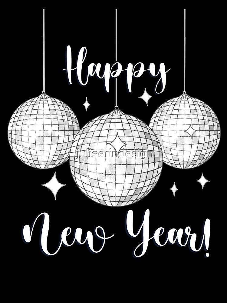 Happy New Year Disco Balls by Julie Erin Designs