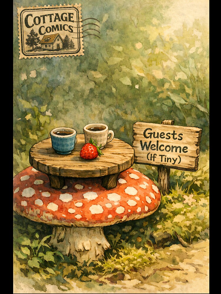 The Tea-Party Toadstool - Cute Cottagecore by bapupa