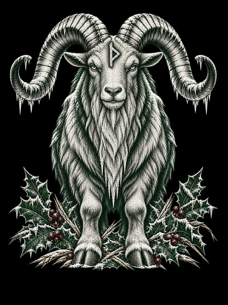 Tanngrisnir – Thurisaz Yule Goat Nordic Winter Engraving by Anyshca