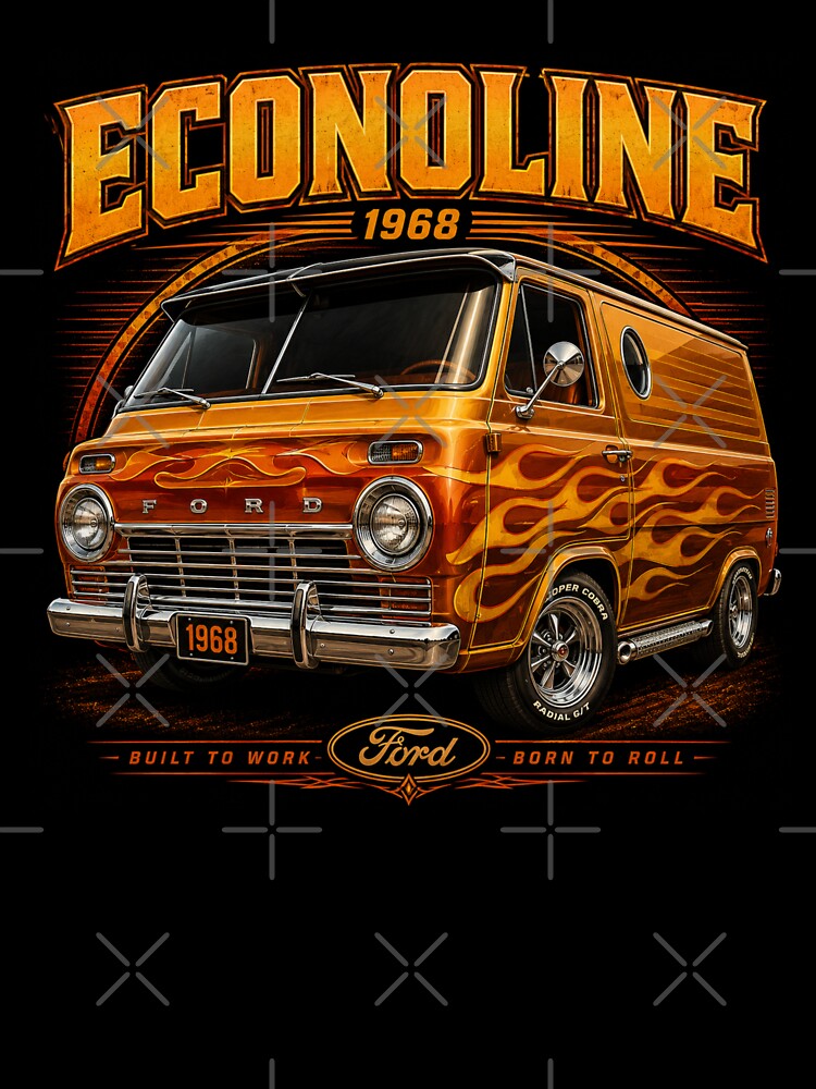 1968 Ford Econoline Classic Van American Road Culture Vintage Art by TheArtOfCar