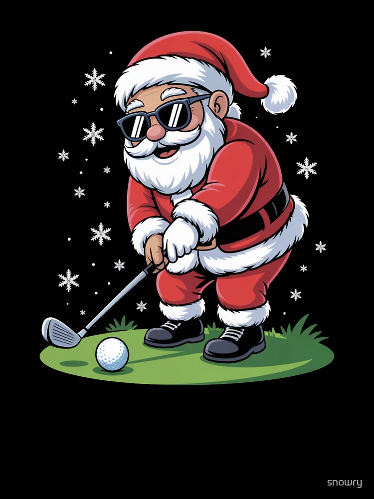 Funny Santa Golfing Christmas for Holiday Golf Lovers by snowry