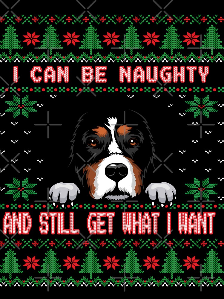 I Can Be Naugty Bernese Mountain Dog Ugly Christmas Sweater Funny by Cuddlythopia