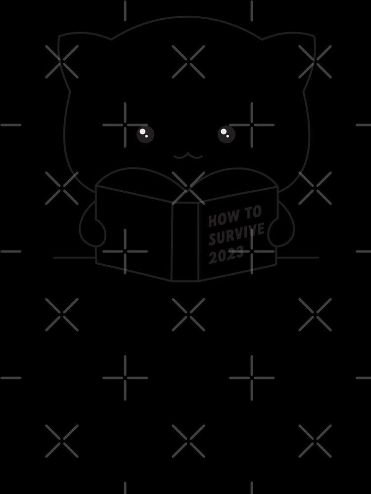 Surviving 2023 With Mochi Cat (Black Strokes Edition) by munochill