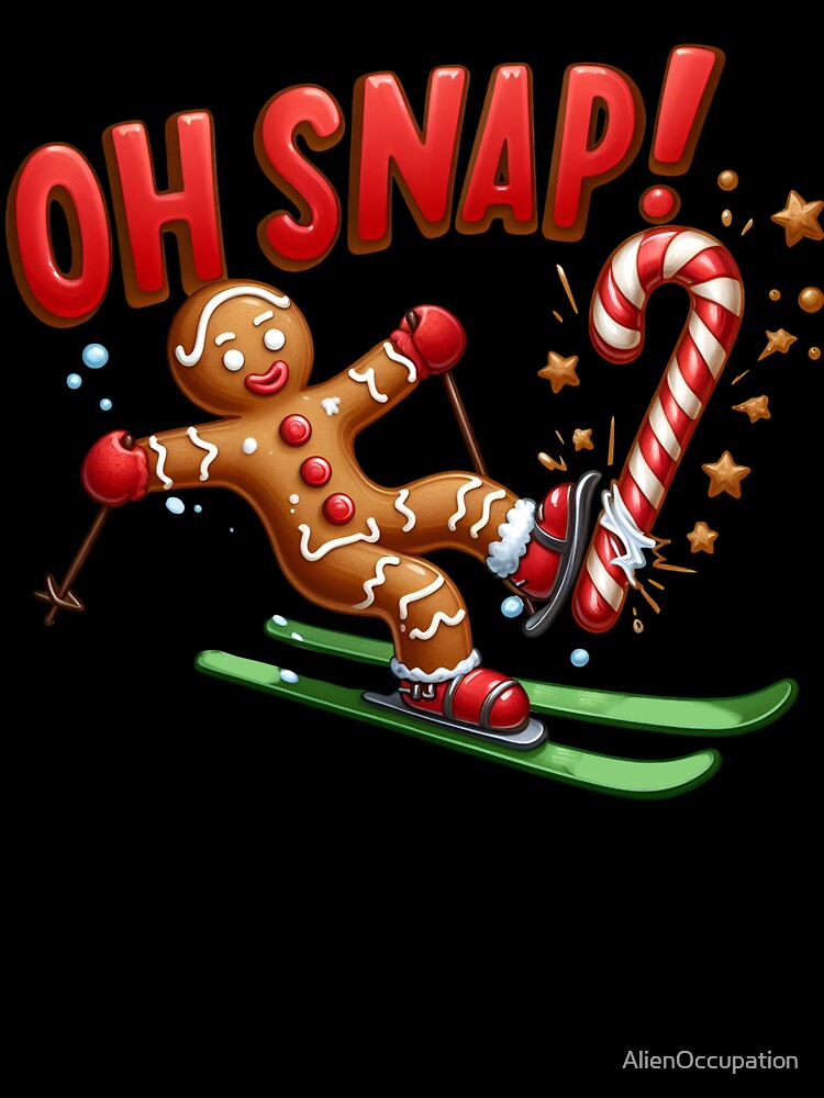 Oh Snap Gingerbread Man Skier by AlienOccupation