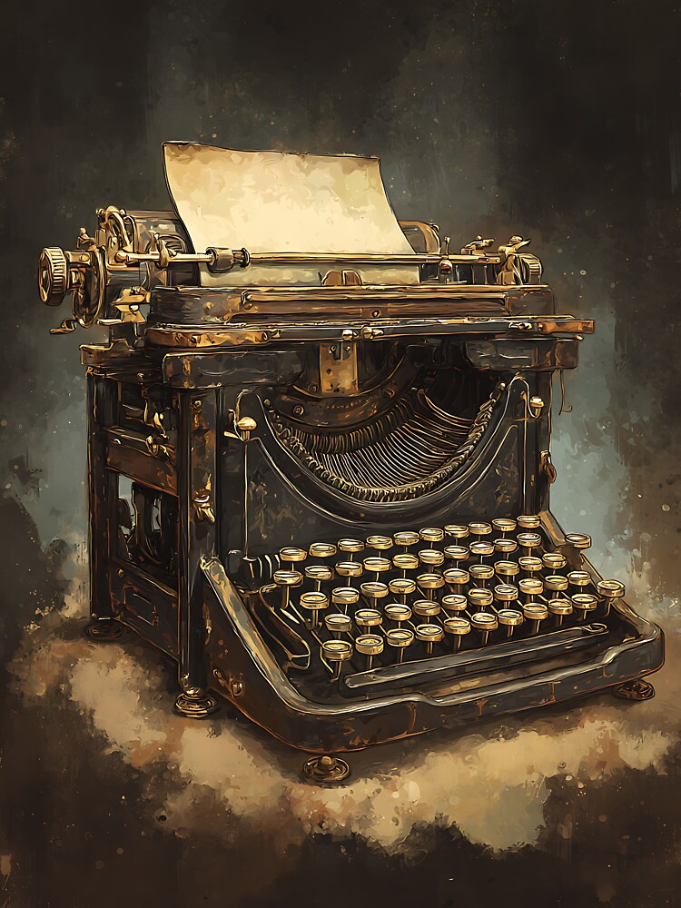 Dark Academia Art: Nostalgic Antique Typewriter by bapupa