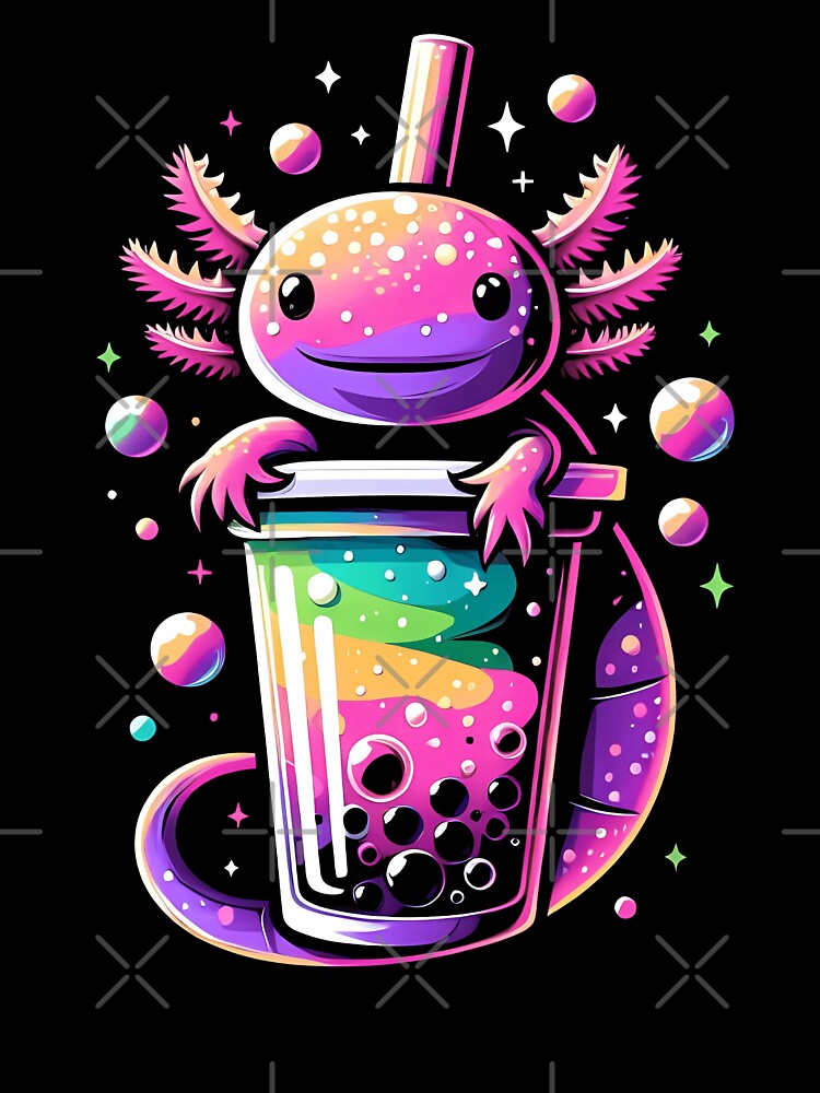 Axolotl Bubble Boba Tea Anime Cute Kawaii Axolotl Colorful by MTRBSK11