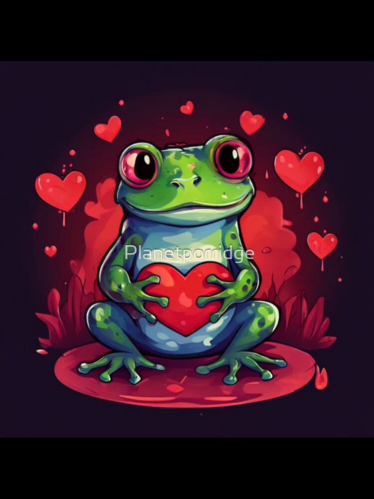 Frog with hearts by Planetporridge