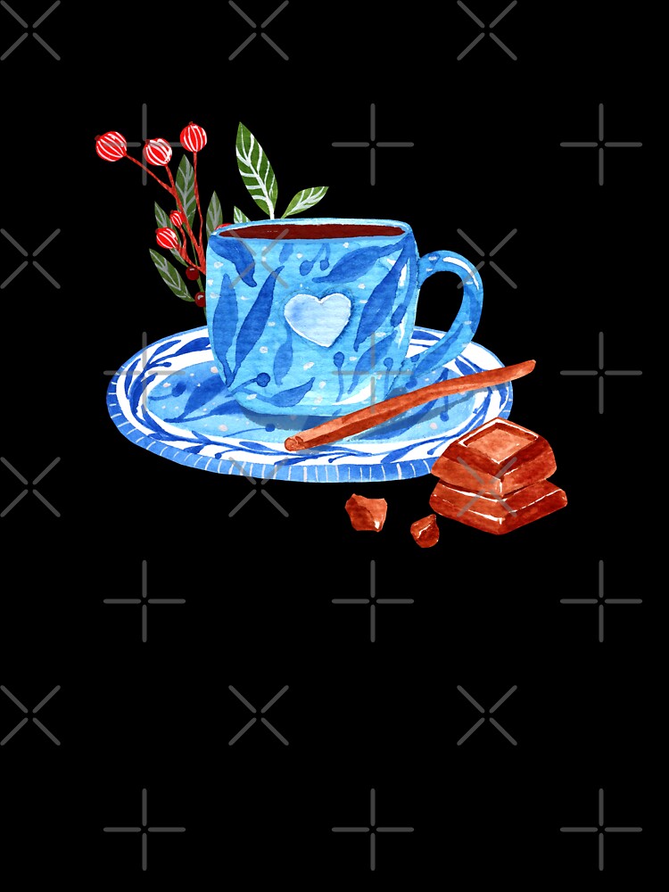 A cup of hot chocolate watercolor illustration by pinkyfish1010