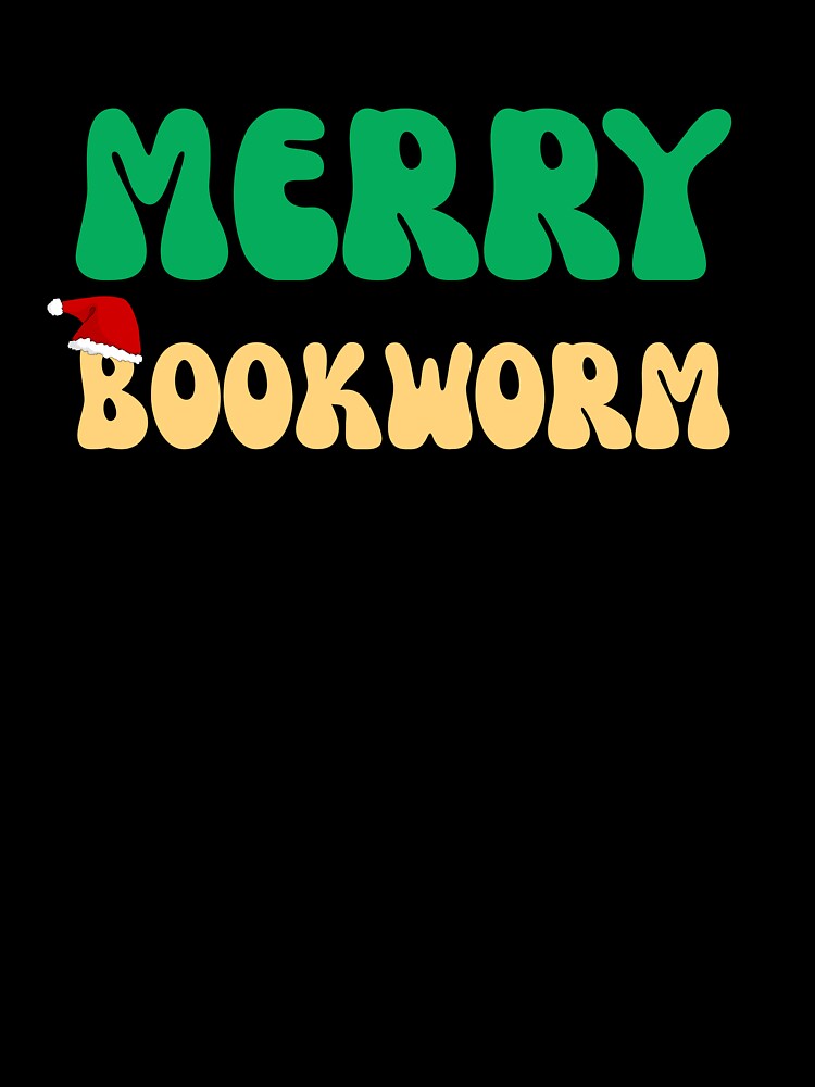 Retro Merry Bookworm Christmas Book Lover Gift by mumchaosdesigns