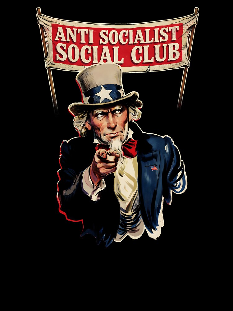 Anti Socialist Social Club Vintage Anti Socialism Humor by Redgiant87x