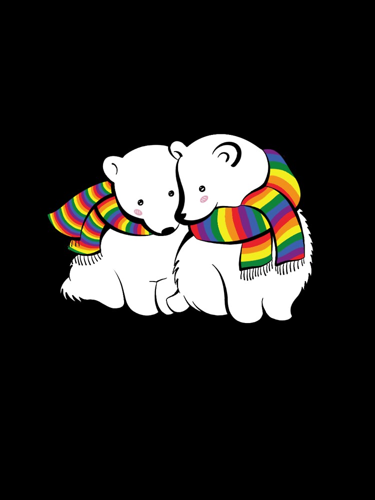 Cute Polar Bear Sticker, Cute Polar Bear Phone Case, Gay Pride Bears, Gay Pride Sticker, Gay Pride Decor, Gay Pride Phone Case, Cute Polar Bears, Cartoon Polar Bears, bears with Scarves, Winter Bears, by LoveYourselfCreative